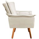 Ver imagem 2 de Poltrona Decorativa Pés Palito Charger Veludo Bege G19 - Gran Belo