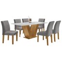 Ver imagem 3 de Conjunto Sala de Jantar Mesa Tampo em MDF 6 Cadeiras Espanha Yescasa