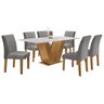 Conjunto Sala de Jantar Mesa Tampo em Mdf 6 Cadeiras Espanha Yescasa - 2