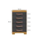 Ver imagem 6 de Guarda-Roupa Casal 6 Portas 2 Gavetas e Cômoda 5 Gavetas Itapema Cinza/Cinamomo/Grafite