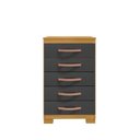 Ver imagem 4 de Guarda-Roupa Casal 6 Portas 2 Gavetas e Cômoda 5 Gavetas Itapema Cinza/Cinamomo/Grafite