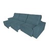Sofá 6 Lugares Roma Retrátil e Reclinável 3,20M Suede Amassado Azul - 2