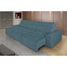 Sofá 6 Lugares Roma Retrátil e Reclinável 3,20M Suede Amassado Azul - 1