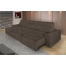 Sofá 6 Lugares Roma Retrátil e Reclinável 3,20M Suede Amassado Marrom - 1