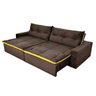 Sofá 4 Lugares Miró com Pillow 2.50M Retrátil e Reclinável Pena Chocolate com Amarelo - 3
