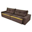 Ver imagem 5 de Sofá 4 Lugares Miró com Pillow 2.50M Retrátil e Reclinável Pena Chocolate com Amarelo