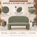 Ver imagem 6 de Kit Cabeceira King 158cm + Recamier Banco Puff Bouclé Fly:Verde