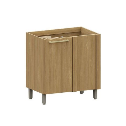 Balcão de Cozinha Canto Reto 95cm 1 Pt Elegance Luciane Móve Freijó/freijó Brasil