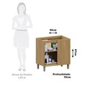 Ver imagem 3 de Balcão de Cozinha Canto Reto 95cm 1 Pt Elegance Luciane Móve Freijó/freijó Brasil