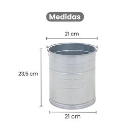 Balde Caçamba 7 Litros Multiuso Construção Civil Aço Galvanizado - Gudim - 4
