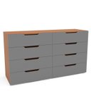 Ver imagem 2 de Cômoda Madri com 8 Gavetas 150x84cm Cinza/Freijó 250697