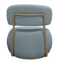 Ver mais imagens de Poltrona Decorativa Greta Base Giratória Ouro Fosco Bouclé Azul Claro - Nexta Casa
