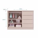 Ver imagem 3 de Jogo de Quarto com Guarda Roupa 3 Portas e 4 Gavetas + Cômoda 2 Portas e 4 Gavetas Pérola Rosê -