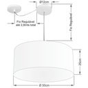 Ver imagem 2 de Lustre Pendente Cilíndrico com Desvio de Centro Md-4151 Cúpula em Tecido 50x25cm Rustico Cinza -