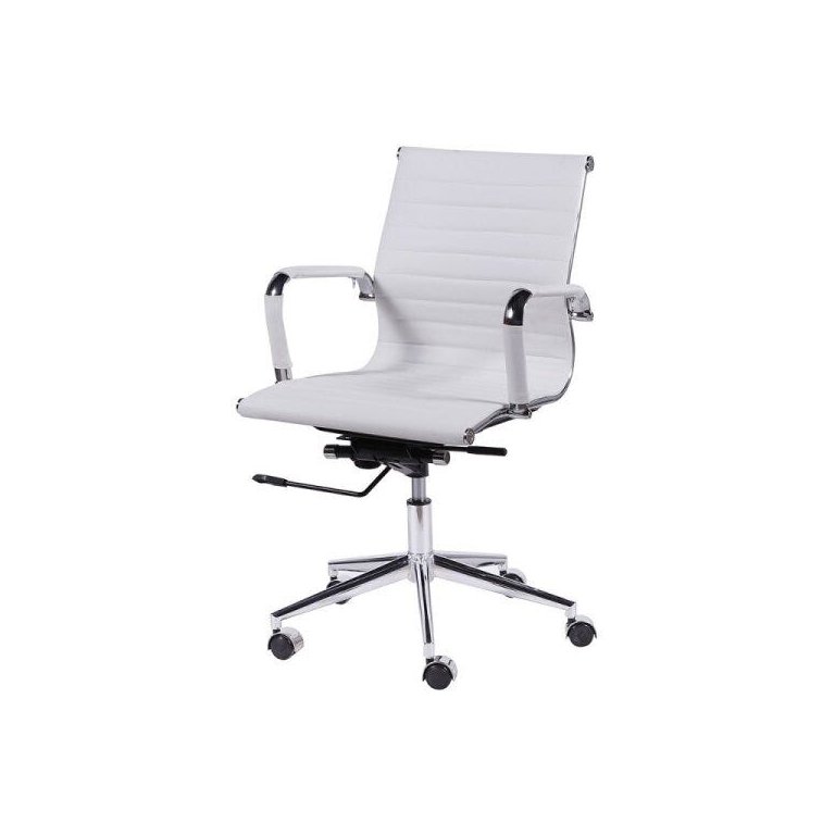 Cadeira de Escritório Eames Esteirinha Baixa Branca