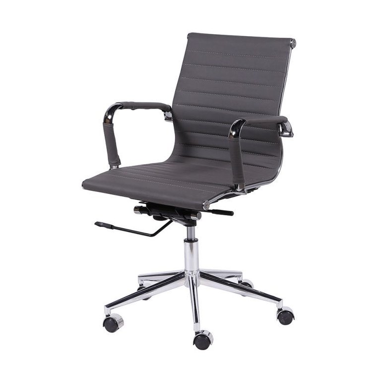 Cadeira de Escritório Eames Esteirinha Baixa - Cinza