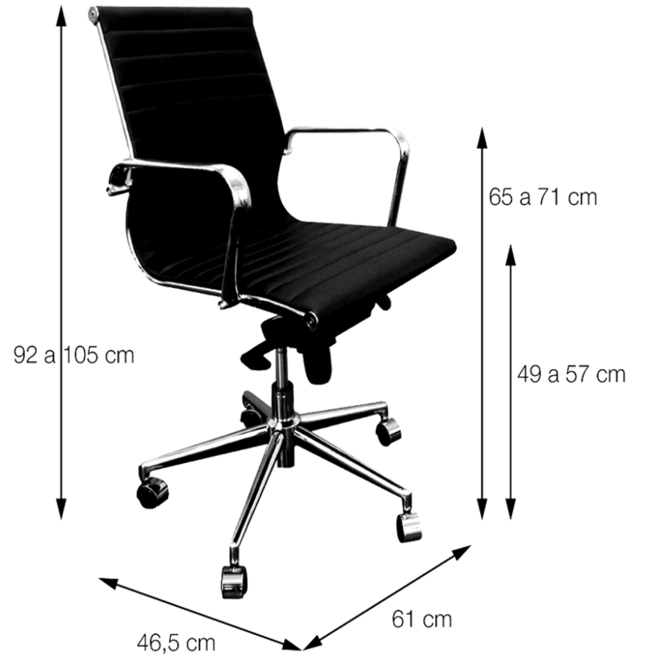 Cadeira de Escritório Eames Esteirinha Baixa Caramelo Couro Sintético - 5