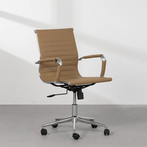 Cadeira de Escritório Eames Esteirinha Baixa - Marrom