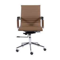 Cadeira de Escritório Eames Esteirinha Baixa Caramelo Couro Sintético - 2