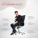Ver imagem 2 de Cadeira de Escritório Alta Esteirinha Corino Base Rodizio 3301
