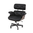 Ver imagem 1 de Cadeira Charles Eames Office Imbuia Couro Preto
