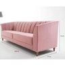Sofá 3 Lugares Charlô em Veludo Rosa e Encosto em Cordão 2,3M - Ilha Bela - 4