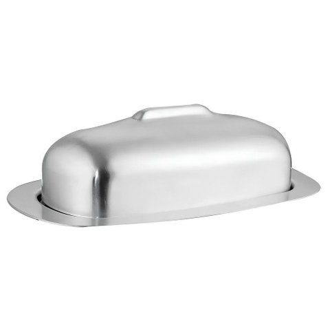 Manteigueira de Inox Porta Manteiga com Tampa Oval