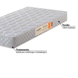 Colchão Berço Ecoflex para Padrão Americano D18 Branco - Antiácaro, Antifungo e Antialérgico - 70x130x10cm - 2