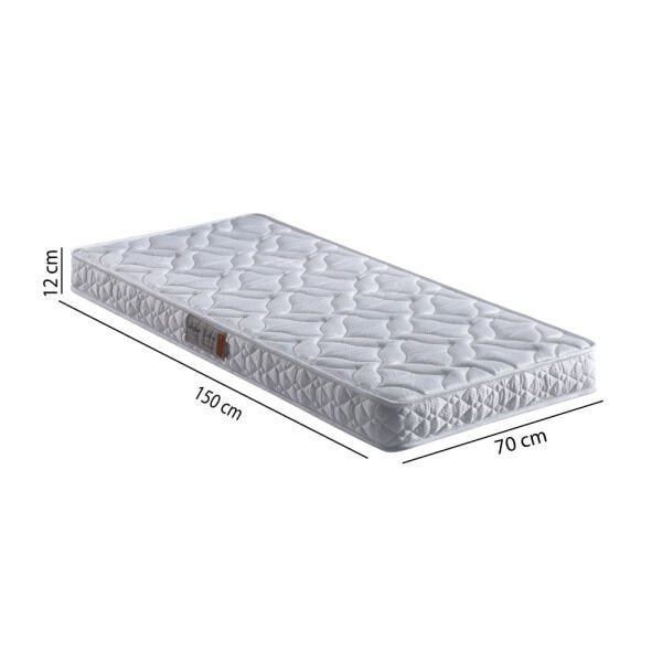 Colchão Infantil Ecoflex para Mini Cama D18 Bambu - Sistema Antiácaro, Antifungo e Antialérgico - 70x150x12cm Branco - 4