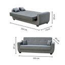 Ver imagem 4 de Sofá Cama Roberta 3 Lugares - Molas Estratégicas - Suede Animale Cinza