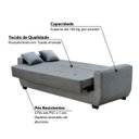 Ver imagem 3 de Sofá Cama Roberta 3 Lugares - Molas Estratégicas - Suede Animale Cinza