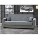 Ver imagem 1 de Sofá Cama Roberta 3 Lugares - Molas Estratégicas - Suede Animale Cinza