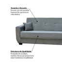 Ver imagem 2 de Sofá Cama Roberta 3 Lugares - Molas Estratégicas - Suede Animale Cinza