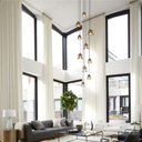 Ver imagem 4 de Lustre Pendente Para Sala Pé direito Alto Duplo Flora Branco