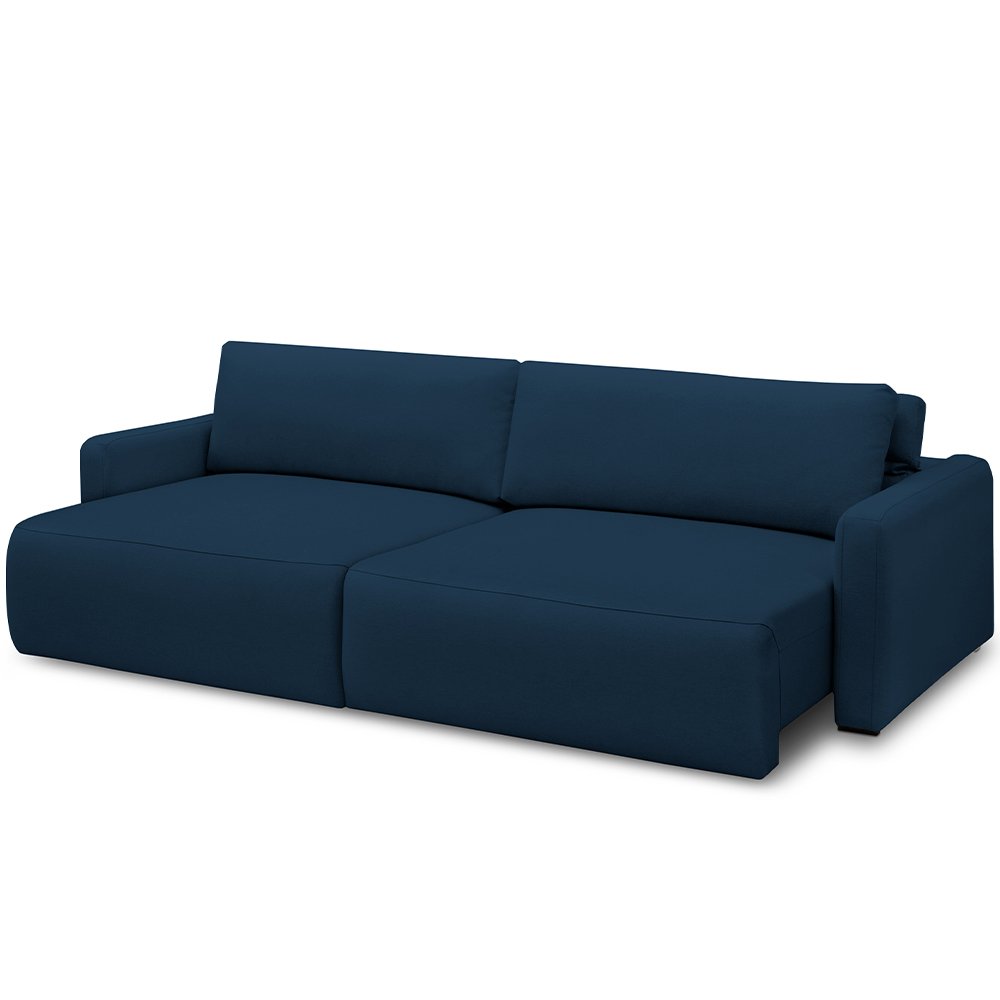 Sofá Retrátil Reclinável para Sala de Estar Living 240cm Sevilha F04 Veludo Azul - Lyam Decor