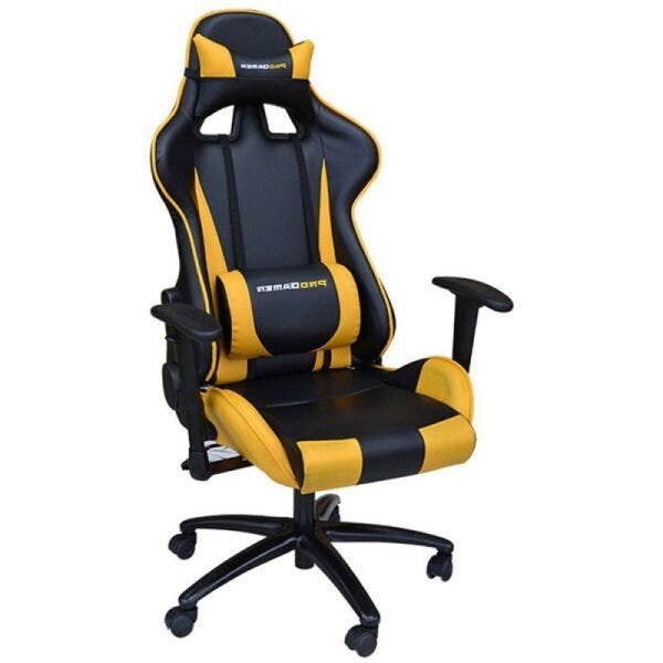 Cadeira de Escritório Pro Gamer Preto e Amarelo - 1