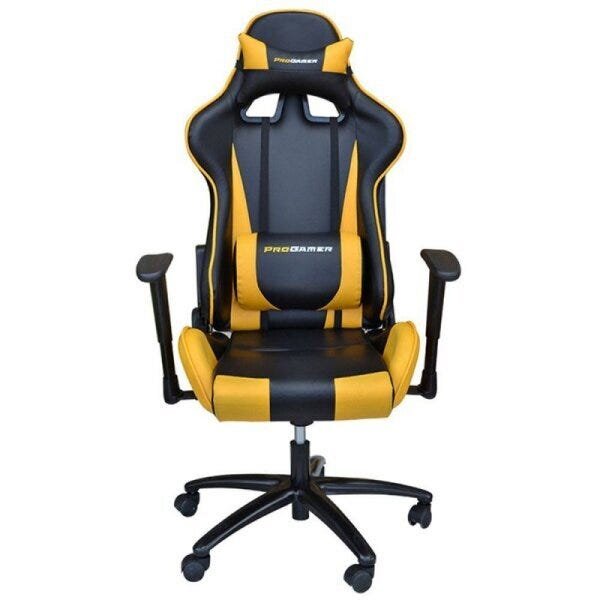 Cadeira de Escritório Pro Gamer Preto e Amarelo - 4