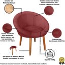 Ver imagem 2 de Poltrona Sala Decorativa Moderna Estofada para Recepção Resistente Tecido Veludo Pés de Madeira