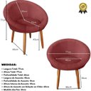 Ver imagem 3 de Poltrona Sala Decorativa Moderna Estofada para Recepção Resistente Tecido Veludo Pés de Madeira