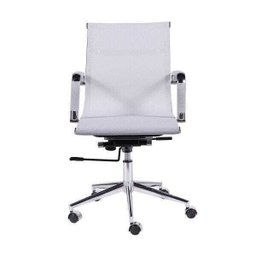 Cadeira de Escritório Baixa em Tela Mesh com Braços e Rodízios - Branco - 2