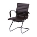 Ver imagem 1 de Cadeira de Escritório Eames Esteirinha Baixa Fixa Café Couro Sintético