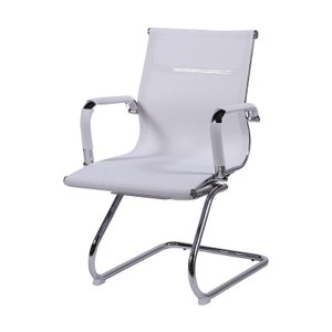 Cadeira de Escritório Eames Esteirinha Baixa Fixa Tela Mesh Branca