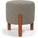 Ver imagem 1 de Puff Redondo Luxo Decorativo Charme - Cinza Linho