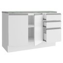 Ver imagem 5 de Balcão de Pia Madesa Glamy 120 cm 2 Portas e 3 Gavetas (Com Tampo) Branco Cor:Branco