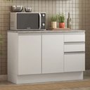 Ver imagem 2 de Balcão de Pia Madesa Glamy 120 cm 2 Portas e 3 Gavetas (Com Tampo) Branco Cor:Branco