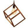 Luminária Pendente Cubo Aramado de Madeira Caramelo - Soq: E27 / Tam: 20x20cm - 2