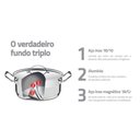 Ver imagem 5 de Caldeirão Tramontina Professional em Aço Inox Fundo Triplo com Tampa e Alças 28 Cm 15,7 L