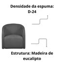 Ver imagem 3 de Poltrona Decorativa Recepção Lara Tecido Requinte Bouclê Cor Cinza
