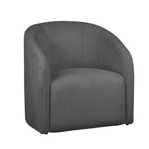 Poltrona Decorativa Recepção Lara Tecido Requinte Bouclê Cor Cinza