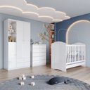 Ver imagem 1 de Quarto de Bebê Completo Bala de Menta 3 Portas 7 Gavetas Branco Móveis Henn